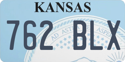 KS license plate 762BLX
