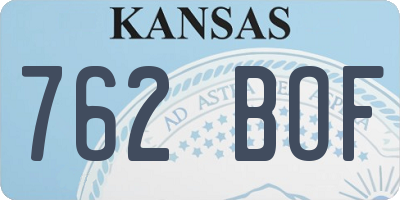 KS license plate 762BOF