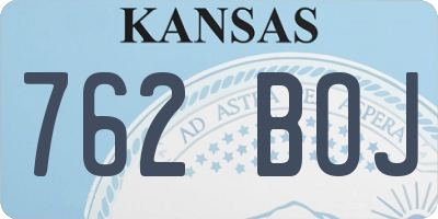 KS license plate 762BOJ
