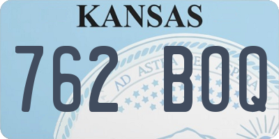 KS license plate 762BOQ