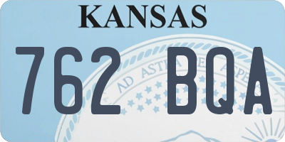 KS license plate 762BQA