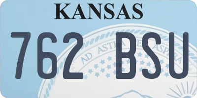 KS license plate 762BSU