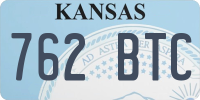 KS license plate 762BTC