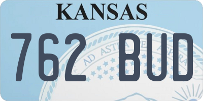 KS license plate 762BUD