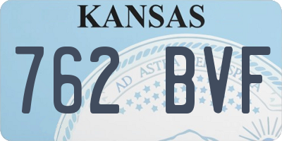 KS license plate 762BVF