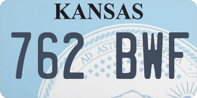 KS license plate 762BWF