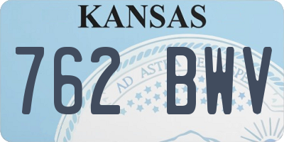 KS license plate 762BWV