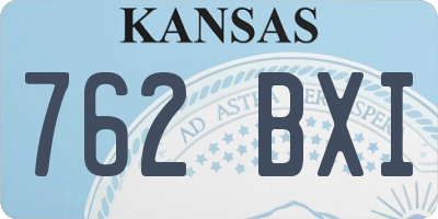 KS license plate 762BXI