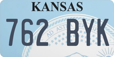 KS license plate 762BYK
