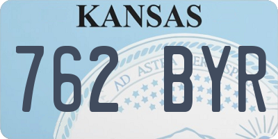 KS license plate 762BYR