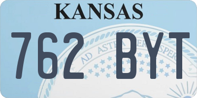 KS license plate 762BYT