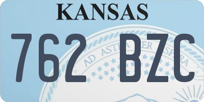 KS license plate 762BZC