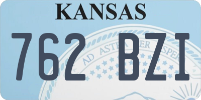 KS license plate 762BZI