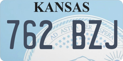 KS license plate 762BZJ