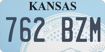 KS license plate 762BZM