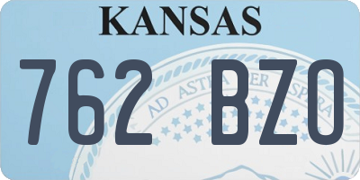 KS license plate 762BZO