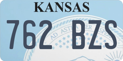 KS license plate 762BZS