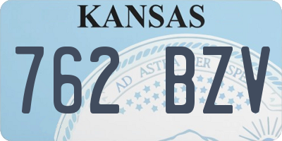 KS license plate 762BZV
