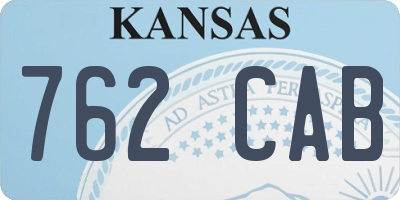 KS license plate 762CAB