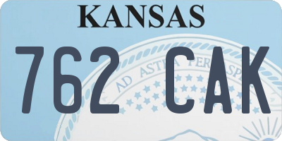 KS license plate 762CAK