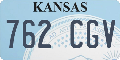 KS license plate 762CGV