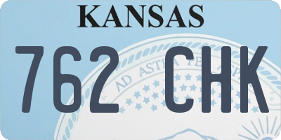 KS license plate 762CHK