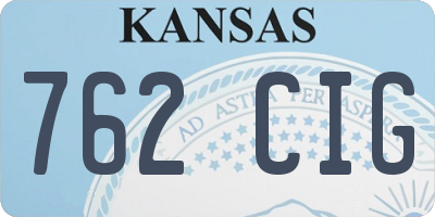 KS license plate 762CIG