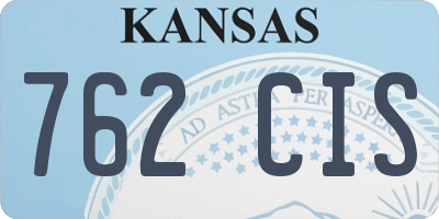 KS license plate 762CIS