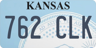 KS license plate 762CLK