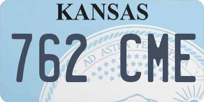 KS license plate 762CME