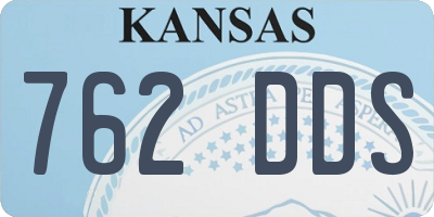KS license plate 762DDS