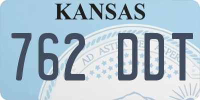 KS license plate 762DDT