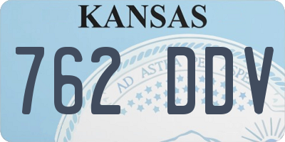KS license plate 762DDV