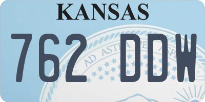 KS license plate 762DDW