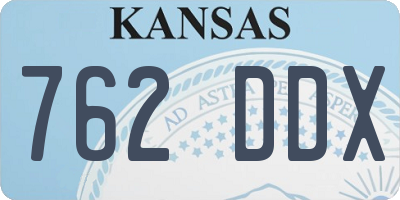 KS license plate 762DDX