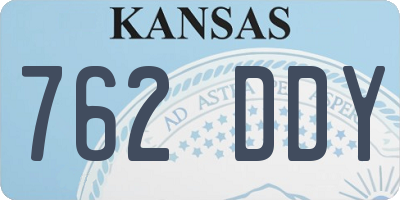 KS license plate 762DDY