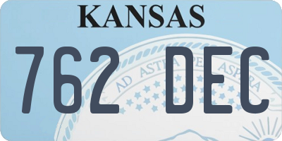 KS license plate 762DEC