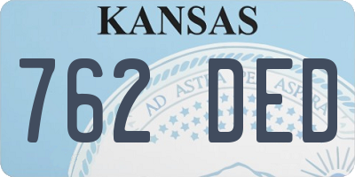 KS license plate 762DED