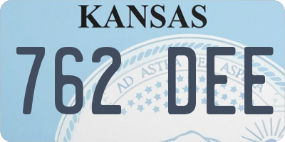 KS license plate 762DEE