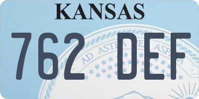 KS license plate 762DEF