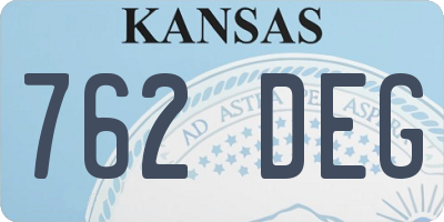 KS license plate 762DEG