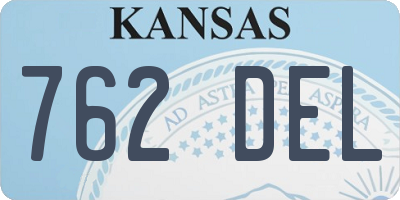 KS license plate 762DEL