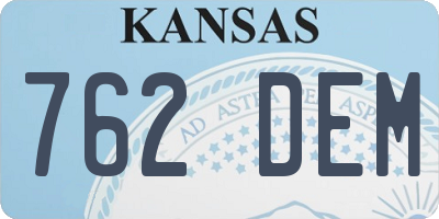KS license plate 762DEM