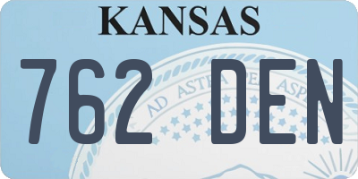 KS license plate 762DEN