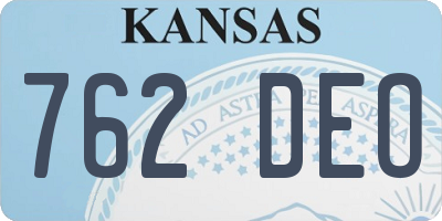 KS license plate 762DEO