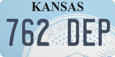 KS license plate 762DEP
