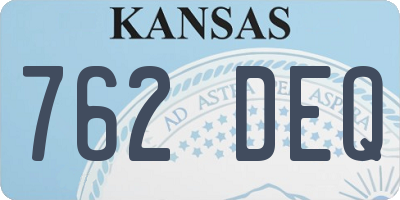 KS license plate 762DEQ