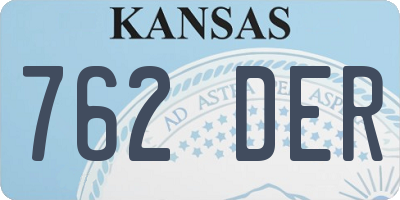 KS license plate 762DER