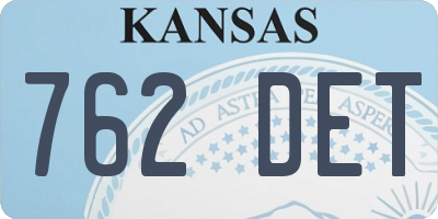 KS license plate 762DET
