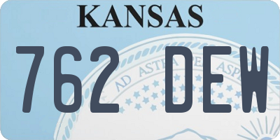 KS license plate 762DEW